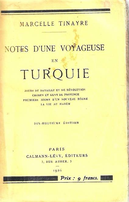 Notes d'une voyageuse en Turquie - Marcelle Tinayre - copertina
