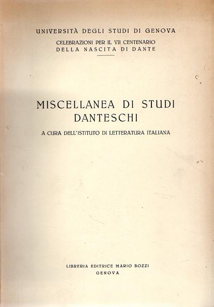 Miscellanea di studi danteschi - copertina