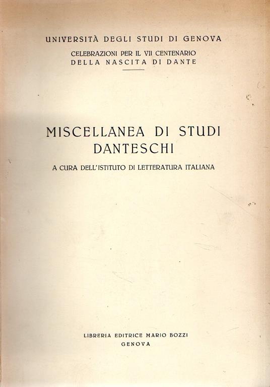 Miscellanea di studi danteschi - copertina