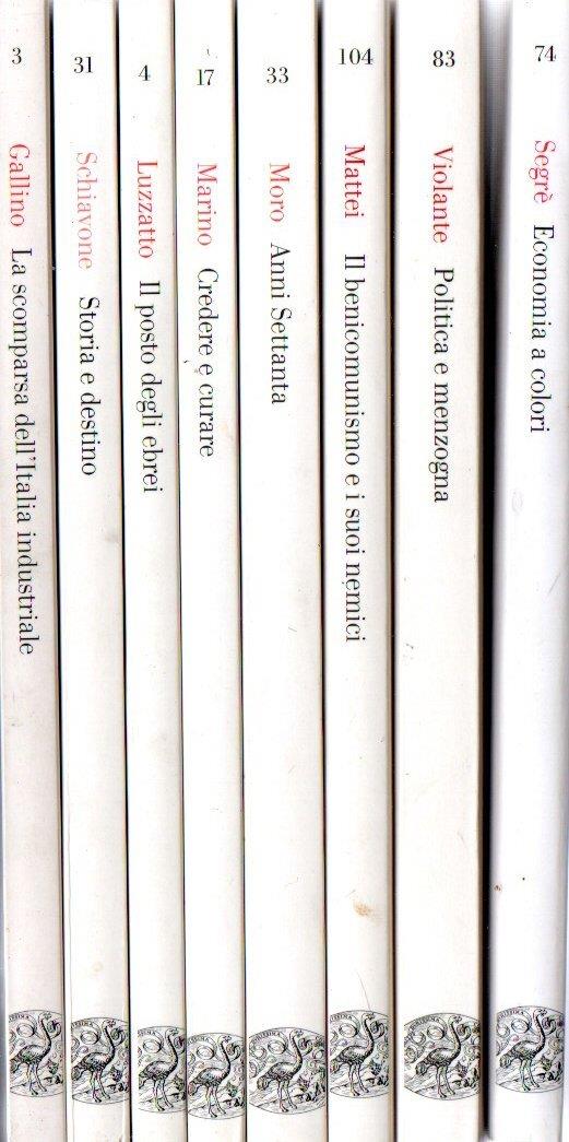 Offerta!!! Lotto di 8 volumi di saggi socio-politici di autori vari nella collana "Vele" di Einaudi - copertina