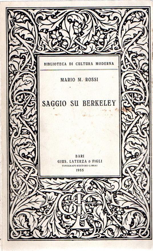 Saggio su Berkeley - Mario M. Rossi - copertina