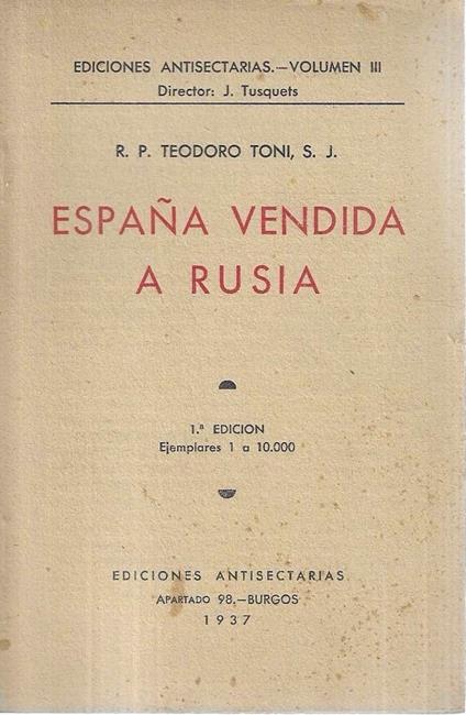 Espana vendida a Rusia - copertina
