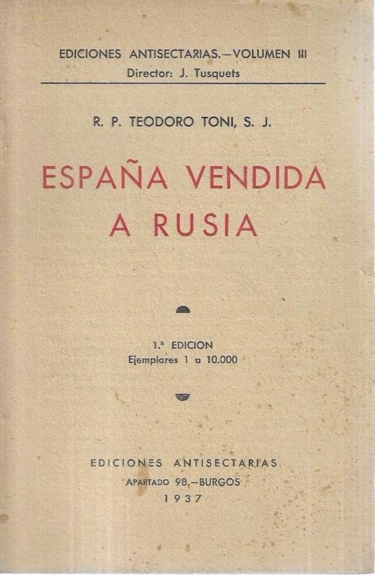 Espana vendida a Rusia - copertina