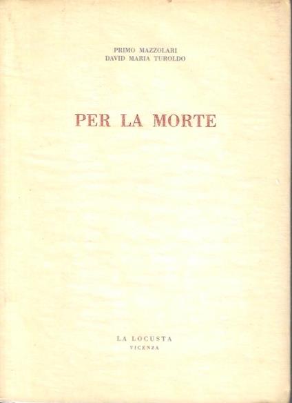 Per la morte - Primo Mazzolari - copertina