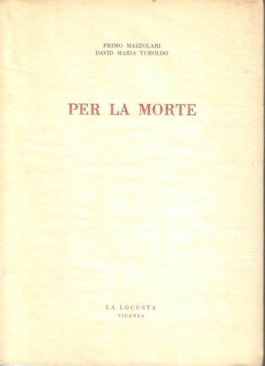 Per la morte - Primo Mazzolari - copertina