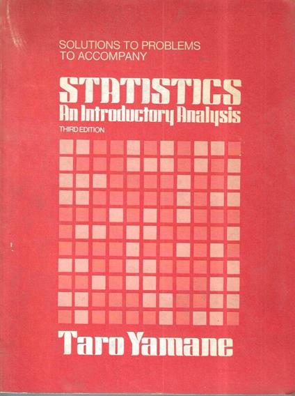 Statistics. An Introductory Analysis - copertina