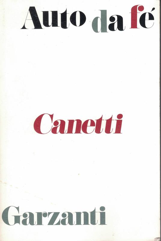 Auto da fe - Elias Canetti - copertina