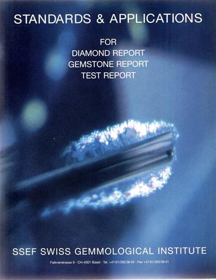 Standards & Applications for diamond report gemstone report test report - copertina