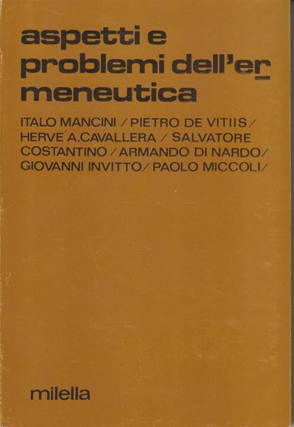 Aspetti e problemi dell'ermeneutica - copertina
