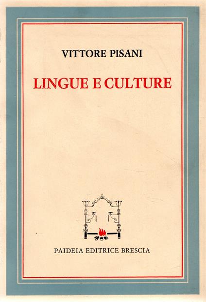 Lingue e culture - Vittore Pisani - copertina