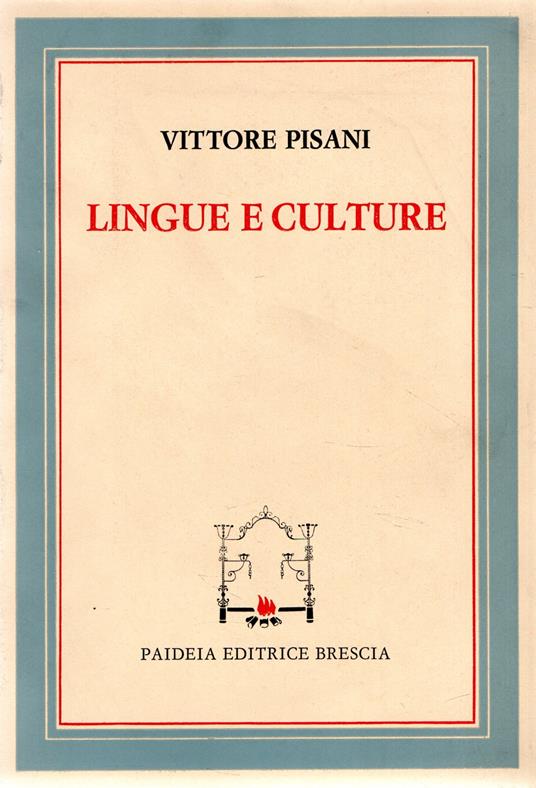 Lingue e culture - Vittore Pisani - copertina