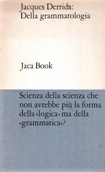 Della grammatologia - Jacques Derrida - copertina