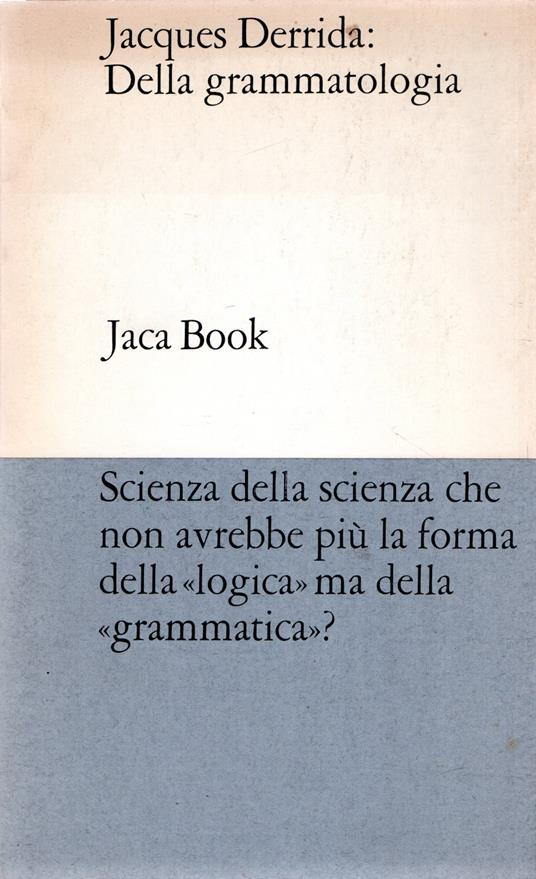 Della grammatologia - Jacques Derrida - copertina