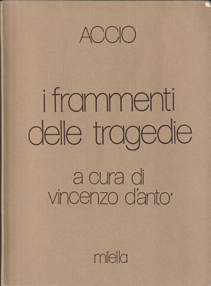 I frammenti delle Tragedie - copertina