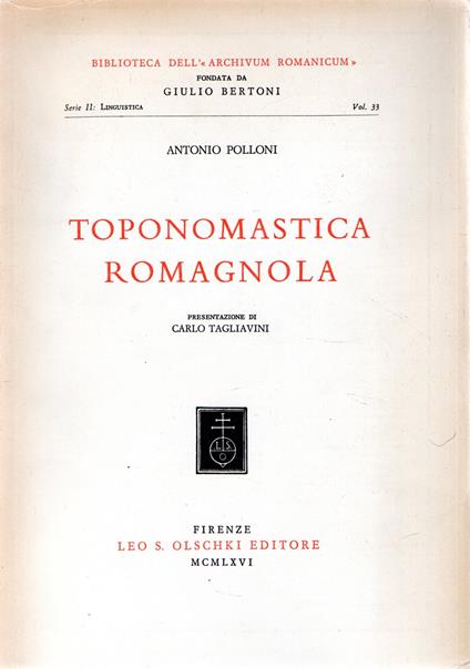 Toponomastica romagnola - copertina