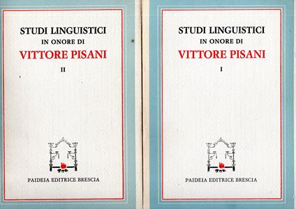 Studi linguistici in onore di Vittore Pisani (2 vol.) - copertina