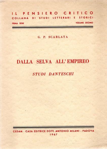 Dalla selva all'empireo : studi danteschi - copertina