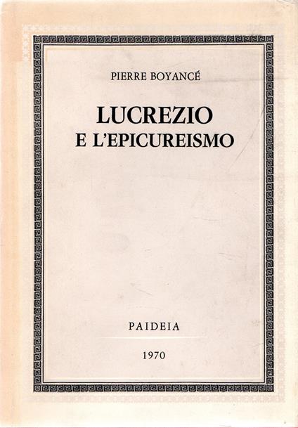Lucrezio e l' Epicureismo - copertina