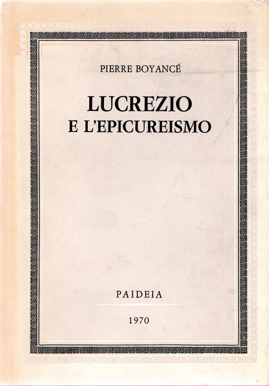 Lucrezio e l' Epicureismo - copertina