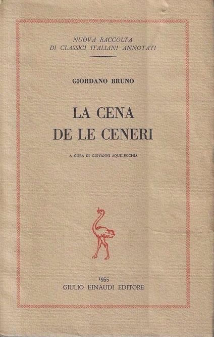 La cena de le ceneri - copertina