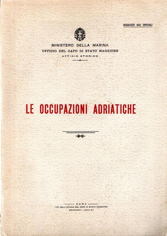 Le occupazioni adriatiche - copertina