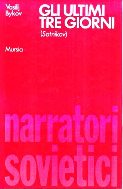 ultimi tre giorni - copertina