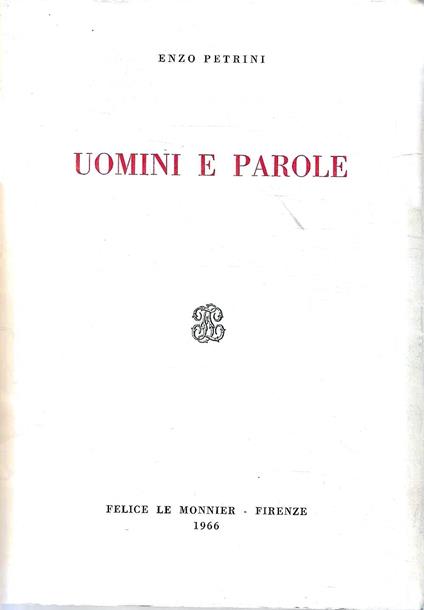 Uomini e parole - copertina