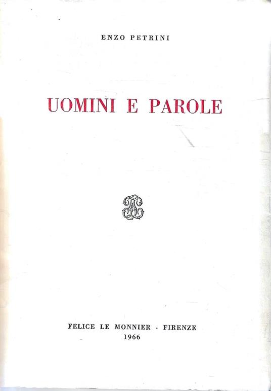 Uomini e parole - copertina