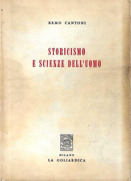 Storicismo e scienze dell'uomo - copertina