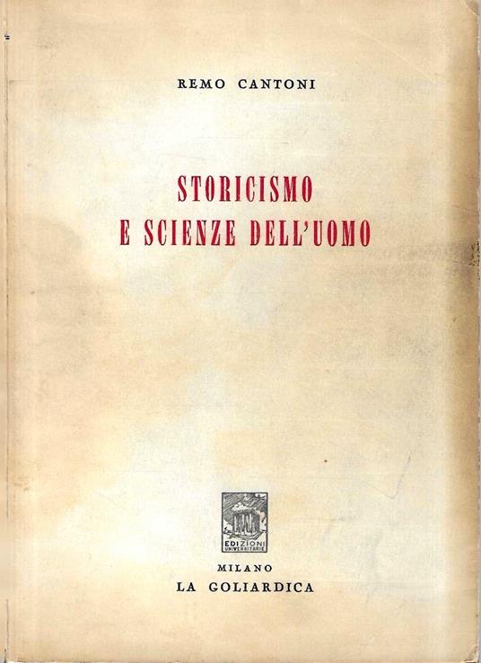 Storicismo e scienze dell'uomo - copertina