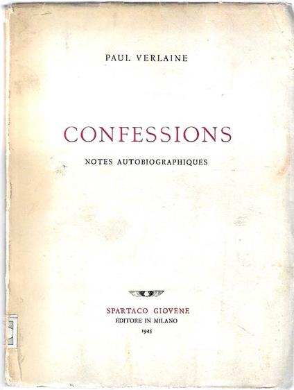 Confessions. Notes autobiographiques - copertina