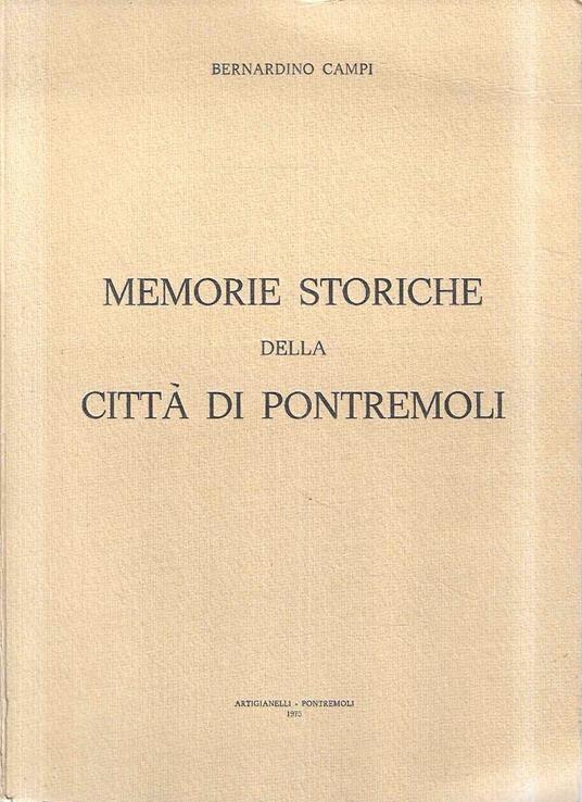 Memorie storiche della Città di Pontremoli - copertina