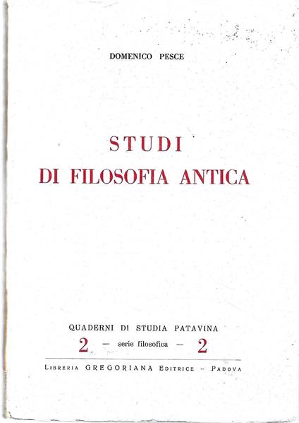Studi di filosofia antica - copertina