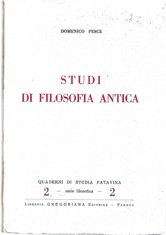 Studi di filosofia antica - copertina