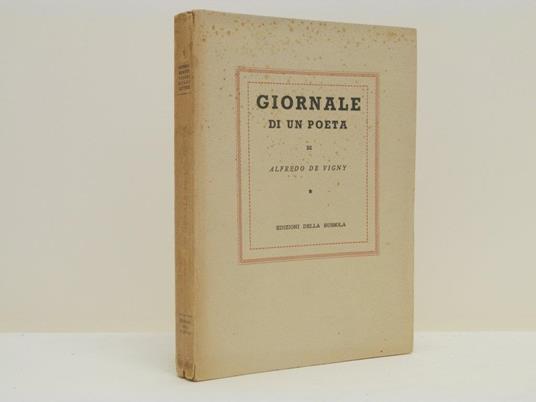 Giornale di un poeta - Alfred de Vigny - copertina