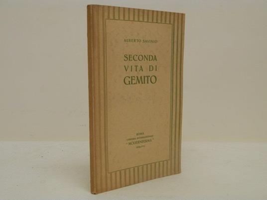 Seconda vita di Gemito - Alberto Savinio - copertina