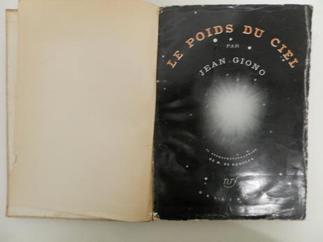 Le poids du ciel - Jean Giono - copertina