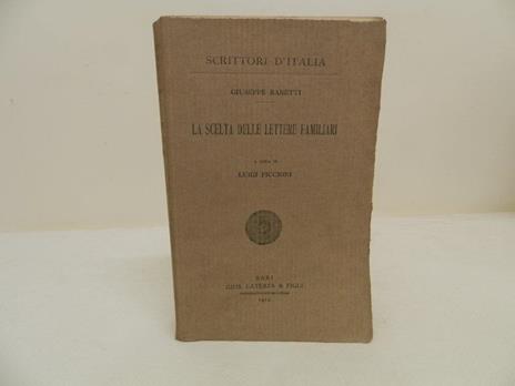 La scelta delle lettere familiari - Giuseppe Baretti - copertina