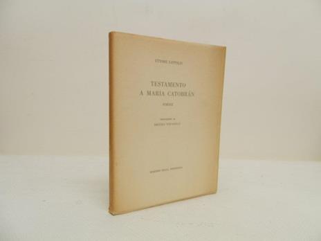 Testamento a Maria Catobran: poesie - Ettore Lippolis - copertina