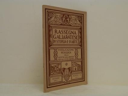 Rassegna gallaratese di storia e d'arte: pubblicazione periodica della società gallaratese per gli studi patrii - copertina