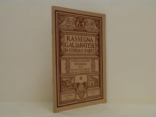 Rassegna gallaratese di storia e d'arte: pubblicazione periodica della società gallaratese per gli studi patrii - copertina