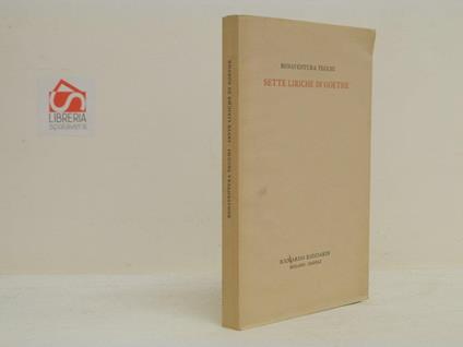 Sette liriche di Goethe - Bonaventura Tecchi - copertina