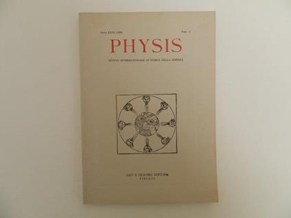 Physis. Rivista internazionale di storia della scienza. Anno 1984, fascicolo 1 - copertina
