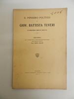 Il pensiero politico di Giov. Battista Tuveri. Un monarcomaco sardo del secolo XIX