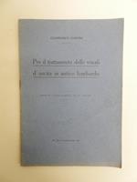 Per il trattamento delle vocali d'uscita in antico lombardo