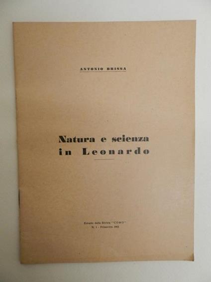 Natura e scienza in Leonardo - Antonio Brissa - copertina