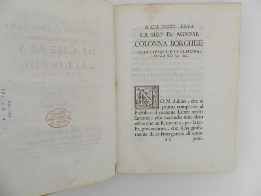Di Caritone Afrodisieo Dè racconti amorosi di Cherea e di Calliroe libri otto tradotti dal greco