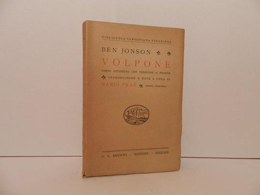 Volpone - Ben Jonson - copertina