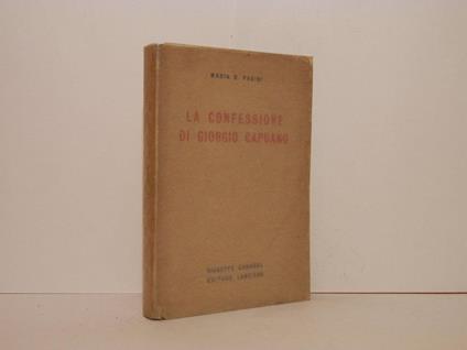 La confessione di Giorgio Capuano - Maria B. Pasini - copertina