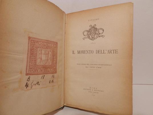 Il momento dell'arte. Primo premio nel Concorso internazionale fra i critici d'arte - Primo Levi - copertina